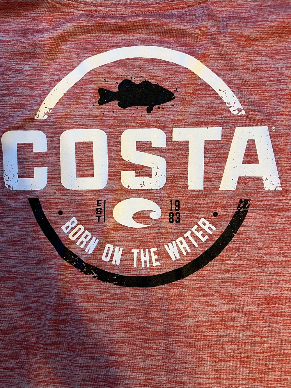 Costa Heathered Coral Short Sleeve Crew Tee
